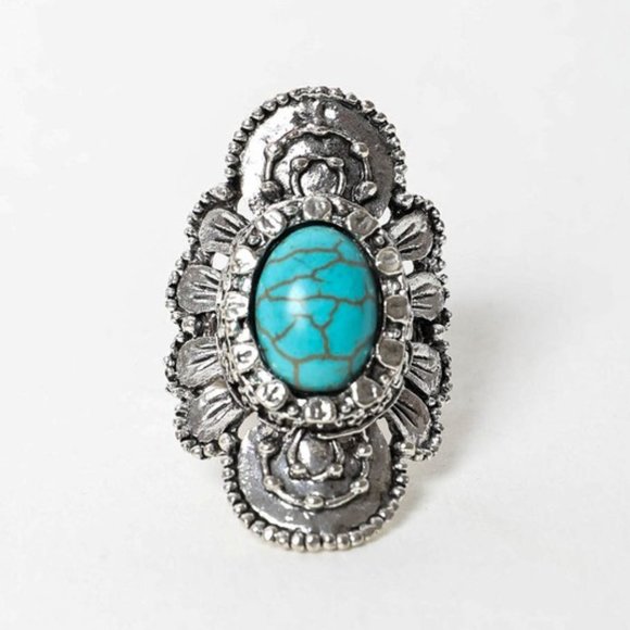 The House Of Gentry Jewelry - Florette Adjustable Turquoise Ring